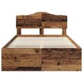 vidaXL Rám postele Staré drevo 120 x 200 cm Masívne borovicové drevo