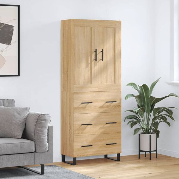 vidaXL Vysoká skrinka dub sonoma 69,5x34x180 cm spracované drevo