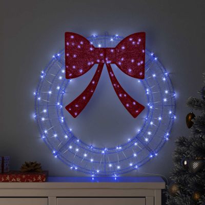 vidaXL Veniec s 60 LED-i Modrá 76 x 76 x 8,5 cm Akryl