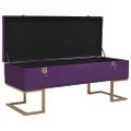 vidaXL Lavica s úložným priestorom 105 cm, fialová, zamat