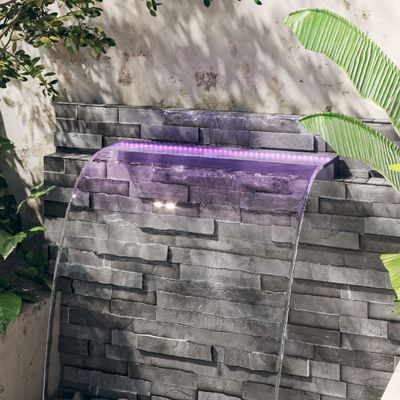 vidaXL Vodopádový prepad s RGB LED diódami akryl 108 cm