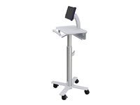 Vozík - pre tablet/klávesnice - zdravotnícky - kov - biela, hliník - veľkosť obrazovky: až do 12" - kompatibilný s TAA