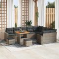 vidaXL Súprava záhradných pohoviek 12 ks Sivá polyratan