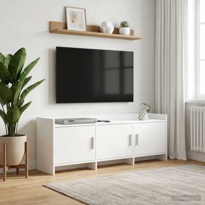vidaXL TV skrinka 130 x 33 x 47 cm Biela Kompozitné drevo