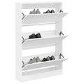 vidaXL Botník biely 80x21x125,5 cm kompozitné drevo
