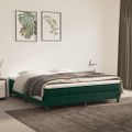 vidaXL Posteľný rám s boxspringom tmavozelený 160x200 cm zamat