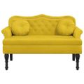 vidaXL Lavica s vankúšmi žltá 120,5x65x75 cm zamat