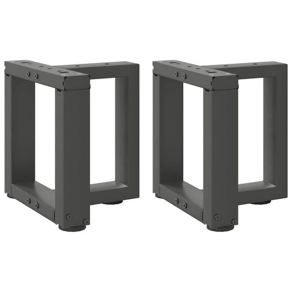 vidaXL Nohy konferenčného stolíka v tvare T, 2 ks, antracitové, 30x25x(30-31) cm, oceľ