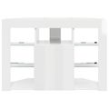 vidaXL Rohový LED TV kabinet 100x40x68cm Vysoko lesklá biela