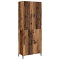 vidaXL Highboard Staré drevo 69,5 x 34 x 180 cm Kompozitné drevo
