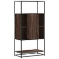 vidaXL Vysoká skrinka hnedý dub 68x35x139 cm kompozitné drevo+kov