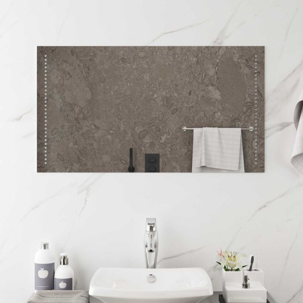 vidaXL Zrkadlo do kúpeľne s LED Priehľadná 90 x 50 cm tvrdené sklo