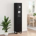 vidaXL Highboard Čierny dub 34,5 x 34 x 180 cm Kompozitné drevo
