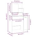 vidaXL Toaletný stolík so zrkadlom dymový dub 86,5x35x136 cm