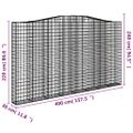 vidaXL Oblúkový gabionový kôš 20ks 400x30x220/240cm pozinkované železo