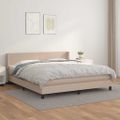 vidaXL Boxspring posteľ s matracom kapučínová 160x200 cm umelá koža