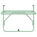 vidaXL Závesný balkónový stôl Mentolová zelená 60 x 39 x 65 cm Oceľ