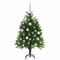 vidaXL Vianočný stromček s 150 LED-i so stojanom Zelená 120 cm PE