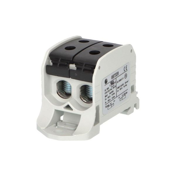 Svorka univerzálna RKA 50 1/4 L S, 150A, 1pól. (4x vstup), AL/CU, čierna, na DIN/na panel