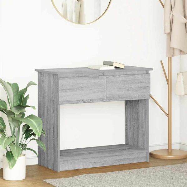 vidaXL konzolový stolík so zásuvkami sivý sonoma 85,5x38,5x74,5 cm