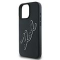 Obal Karl Lagerfeld pre iPhone 16 Pro 6,3" KLHCP16L3DRKSDLK čierny Hard 3D Rubber Bicolor Signature