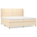 vidaXL Boxspring posteľ s matracom krémová 200x200 cm látka
