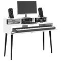 vidaXL Štúdiový stôl Biela 130 x 42,5 x 36 cm Kompozitné drevo