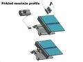 Montážny hliníkový profil H-70 dĺžka 330 mm, výška 70 mm, EPDM, trapezový mostík