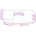 vidaXL Konferenčný stolík dub sonoma 80x80x40 cm kompozitné drevo