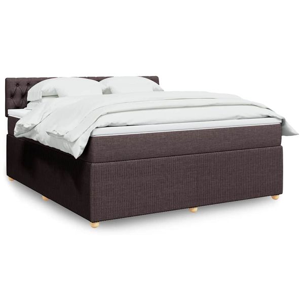 vidaXL Boxspring posteľ s matracom tmavohnedá 180x200 cm látka