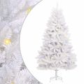 vidaXL Umelý Sklápací Vianočný Stromček Biela 240 cm PVC a oceľ