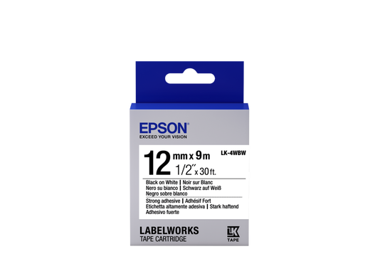 Epson Label Cartridge LK-4WBW, čierna/biela 12mm