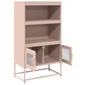 vidaXL Highboard Pink 68x39x123 cm Oceľ