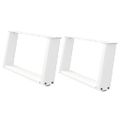 vidaXL Nohy konferenčného stolíka v tvare U, 2 ks, biele, 70 x (30-31) cm, oceľové