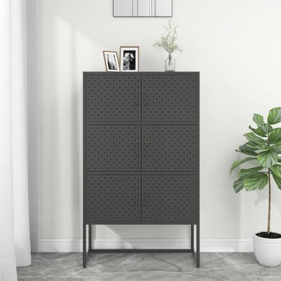 vidaXL Vysoká skrinka antracitová 80x35x135 cm oceľ