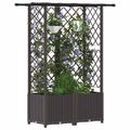 vidaXL Vyvýšený záhon s mriežkou a strechou Hnedá 124 x 40 x 136 cm PP