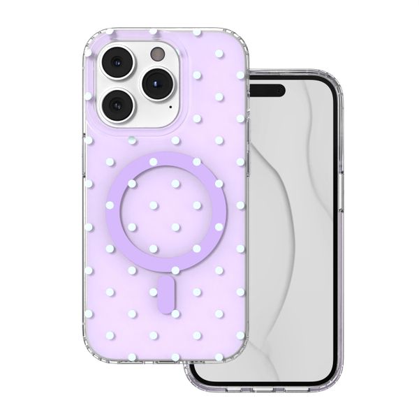 Puzdro Bubble Dots Mag pre iPhone 14 Pro 6,1" fialové