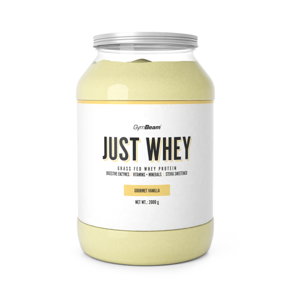 Just Whey Grass-Fed Protein – GymBeam, gourmet vanilla, 2000 g