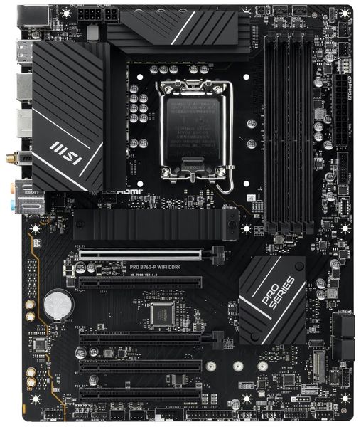 MSI PRO B760-P WIFI DDR4/LGA 1700/ATX Základná doska, Intel B760, LGA1700, 4x DDR4 DIMM (max. 128GB), 2x M.2, Wi-Fi, DisplayPort, HDMI, USB typ C, ATX