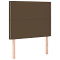 vidaXL Čelo postele tmavohnedé 80x5x118/128 cm látkové
