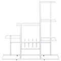 vidaXL Stojan na kvety 94,5x25x88 cm biely kovový