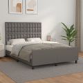 vidaXL Posteľný rám s čelom sivý 140x200 cm umelá koža