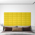 vidaXL Nástenné panely 12 ks žlté 30x15 cm látkové 0,54 m²