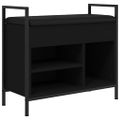 vidaXL Lavička na topánky čierna 65,5x32x57,5 cm kompozitné drevo
