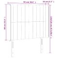 vidaXL Čelo postele s LED bledosivé 93x16x118/128 cm zamat