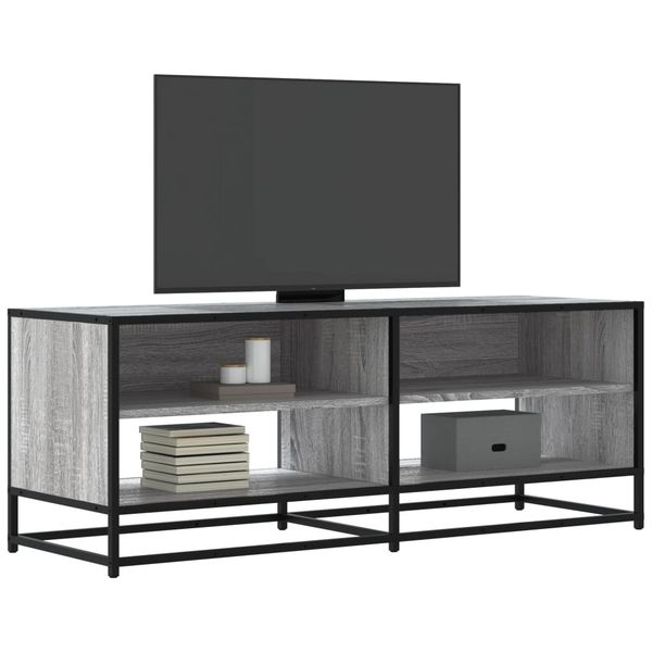 vidaXL TV skrinka sivá sonoma 120,5x40x46 cm kompozitné drevo a kov