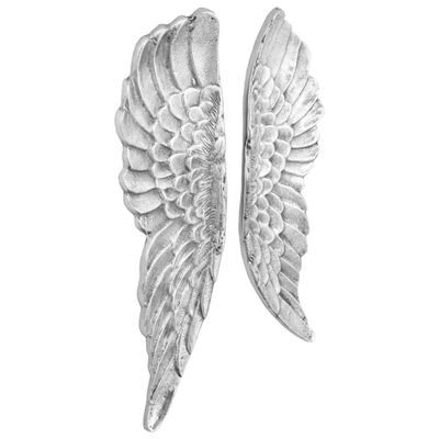 vidaXL Socha krídel 2 pcs Strieborná 31 x 5 x 91 cm Hliník