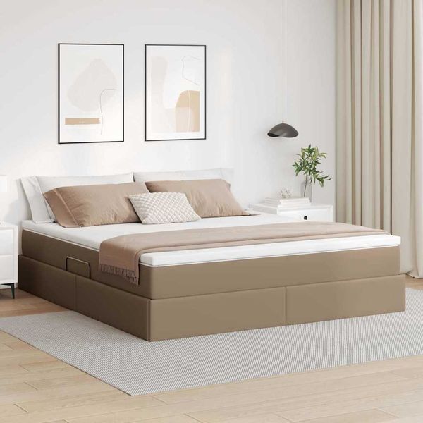 vidaXL Postel s úložným prostorem a matrací Kapučínová 160 x 200 cm