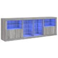 vidaXL Komoda s LED svetlami sivá sonoma 202x37x67 cm