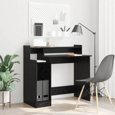 vidaXL Stôl s poličkou Čierny dub 97 x 45 x 90 cm Kompozitné drevo